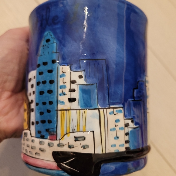 Seattle skyline coffee mug cup space needle blue - Picture 2 of 12